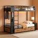 Rustic Brown Twin Over Twin StorageDrawers BunkBed