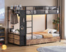 Rustic Brown Twin Over Twin StorageDrawers BunkBed