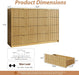 55" Wide Fluted 8-Drawer Double Dresser for Bedroom, Natural