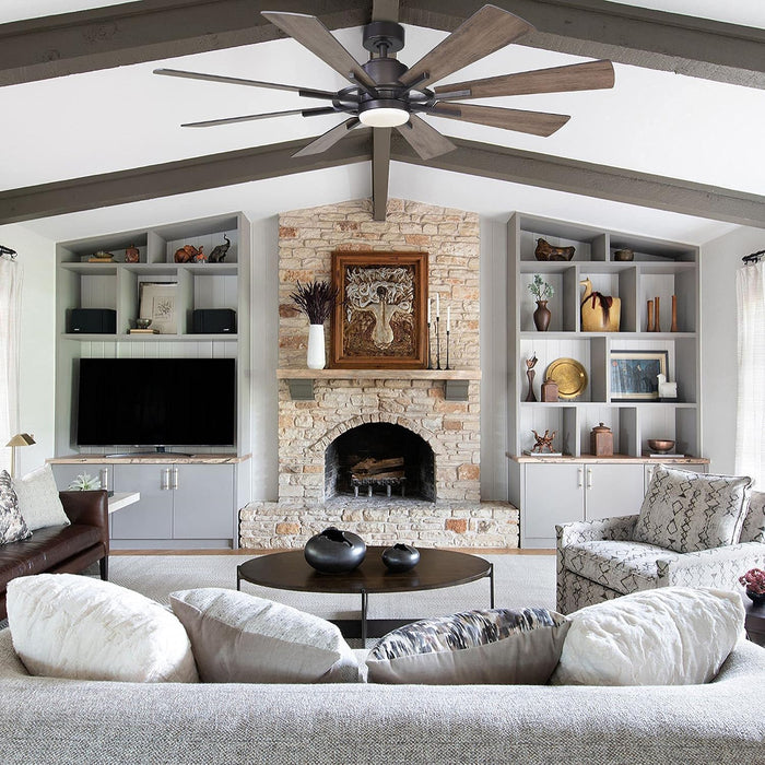 60 Inch Ceiling Fan with Light and Remote Farmhouse Windmill Chandelier Fan
