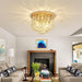 Compact Crystal Chandelier French Gold Ceiling Fixture