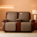 100% Waterproof Recliner Loveseat Cover with Console, Non-Slip Reclining Couch Covers for 2 Seat, Recliner Sofa Cover Furniture Protector with Elastic Straps for Kids, Pets, Brown