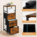 3 Drawer Rolling File Cabinet with Dual Printer Stand, 51" Tall