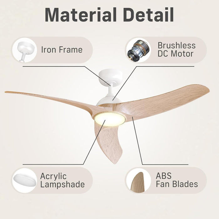 Contemporary 42 Inch Brushless Ceiling Fan Control
