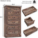 Farmhouse 57" Tall 7 Drawers Dresser for Bedroom, Light Brown
