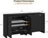 63" Sideboard Buffet Cabinet with 4Door & Adjustable Shelves, Black