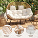 Double Egg Chair Wicker Outdoor Chairs, 2 Person Oversized Patio Loveseat Lounge Chair with Cushion, Indoor Living Room Bedroom outside Patio Backyard Balcony Leisure Chair, Creamy White