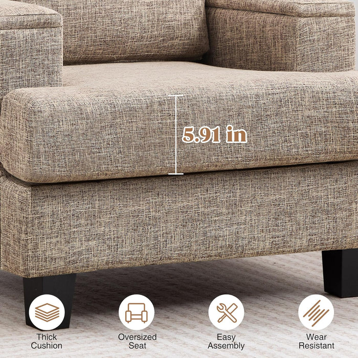Yellowish Brown Accent Chairs With Armrest Storage