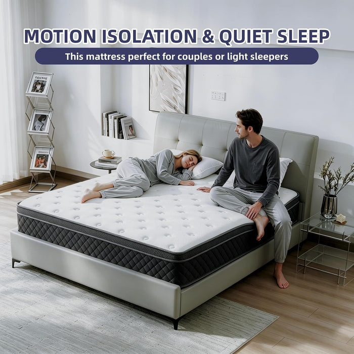 Full Size Mattress，12 Inch Hybrid Full Mattress in a Box