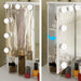 White Modern Makeup Vanity Desk 9 Drawers Wood Dressing Table with 3 Mirrors, Hidden Storage Shelves, LED Bulb Lights