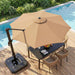 10FT Cantilever Patio Umbrella, 360° Rotation Offset Outdoor Umbrella with Aluminum Frame, Square Umbrella with Tilt for Backyard, Pool, Deck, Garden(Round Khaki)