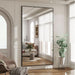 76"X34" Rectangle Full Body Floor Mirrors, Full Length Mirror Hanging or Leaning, Aluminum Alloy Frame Wall Mirror for Bedroom, Dressing Room, Black