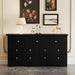 Dresser for Bedroom, 7 Wood Dresser, Chest of Drawers, for TV up to 65 Inch, TV Stand Storage Chest of Drawers for Hallway Entryway (Black)