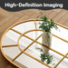 Arched Full Length Mirror 71"X30" Gold Windowpane Floor Mirror