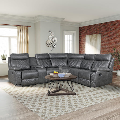 L-Shaped Manual Reclining Sectional Sofa with Storage