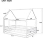 Full Size Wooden Montessori Farmhouse Playhouse Bed