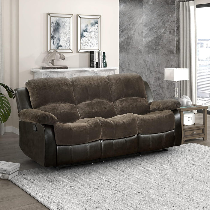 Manual Recliner Loveseat - Black Faux Leather