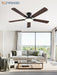 52 Inch Ceiling Fans with Lights, Flush Mount Low Profile Ceiling Fan with 6 Speeds & 3CCT, Smart Remote&App Control, Dimmable 24W LED Light, Quiet DC Motor for Living Room Bedroom,Black