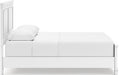 Signature Design by Ashley Fortman Transitional Queen Panel Bed with Tapered Feet, Foundation or Box Spring Needed, White