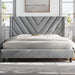 Queen Bed Frame Upholstered Platform Bed with Wing Side/Wooden Slat Support/Tufted Headboard with Wing Side/Mattress Foundation/No Box Spring Needed,Light Gray Queen Bed