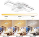 Ceiling Light Dimmable LED Chandelier with Remote Control, Modern 50W 3-Layer Square Ceiling Lamp Acrylic Flush Mount Ceiling Lights Fixtures for Bedroom Dining Living Room Kitchen(White)