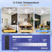 White Ceiling Fans with Lights - 46" Flush Mount Low Profile Ceiling Fan Light with 5 Double-Sided Blades, 6 Speeds 3CCT Reversible Motor, Modern Ceiling Fan for Indoor/Outdoor Patios