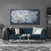 Wall Art Canvas Oil Painting Dark Blue and White Abstract Tree Plants Wall Decor Pictures Framed for Bedroom Canvas Wall Decorations Artwork for Living Room Dinning Room Home Office 20 X 40 Inch