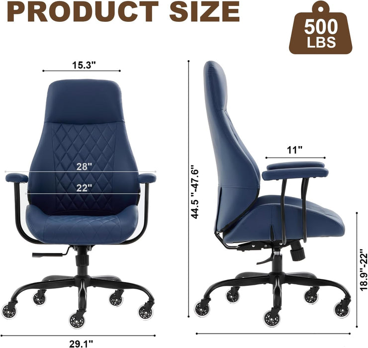 Blue Ergonomic Executive Chair With Lumbar Support