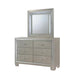 Glamour Youth 6-Drawer Dresser & Mirror W/ LED Light Set in Champagne