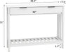White Narrow Console Table with Drawer Storage Shelf, Modern Wooden Entryway Sofa Table, 39 Inch Slim behind Couch Table, Side Display Console Table for Living Room,Office,White