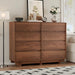8 Drawer Walnut Dresser for Bedroom, 53" Wide Mid Century Modern Dresser