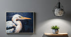 Heron Hand Painted Textured Framed Canvas Wall Art