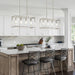 4-Light Dining Room Light Fixture Farmhouse Chandelier Brushed Nickel Modern Kitchen Island Pendant Lights Rectangular Hanging Lights Adjustable Height Metal E26 Base