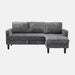 50 In. Chenille L Shaped Modern Sectional Sofa in Gray