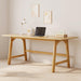 Solid Wood Writing Table - 60" W Minimalist PC Computer Desk, Oak