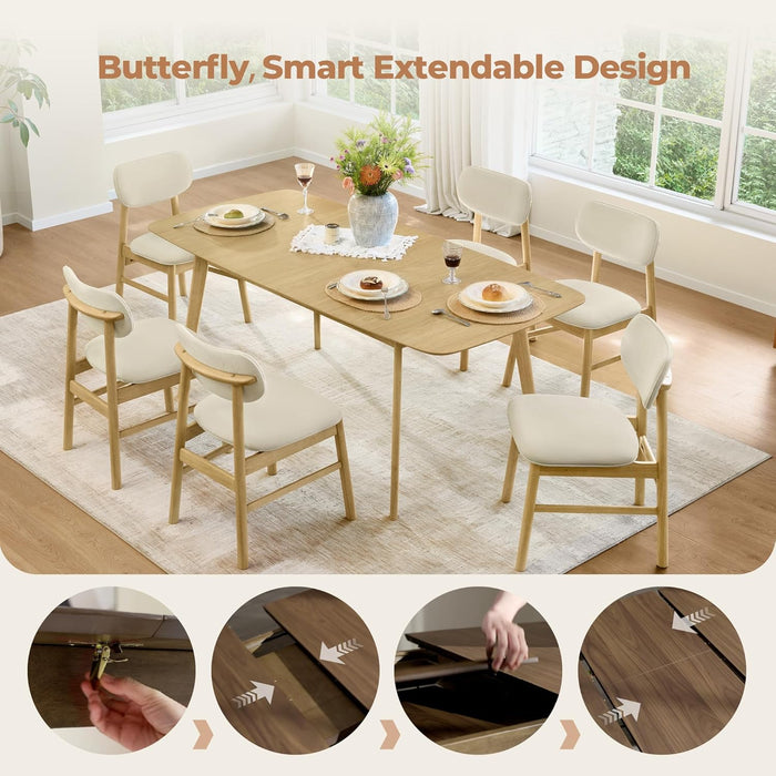 Extendable Dining Table FortySevenToFiftyNineInches Oak Veneer