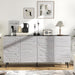 Modern Credenza Storage Cabinet: 63" Grey and Black Sideboard Buffet