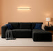 106 Inch Modular Sectional Sofa Black CorduroyFabric