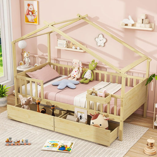 Montessori Twin House Bed With UnderbedStorage Deluxe