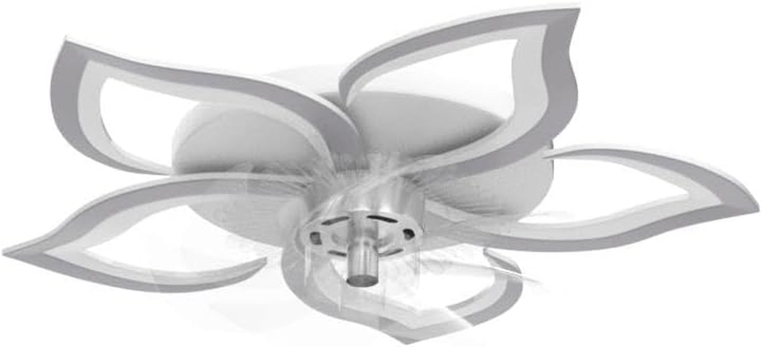 Low Profile Ceiling Fan with Lights,110V Modern Dimmable Flower Shape, Remote Control/App Control,Timing 6 Gear Speeds Fan Ceiling Lamp.