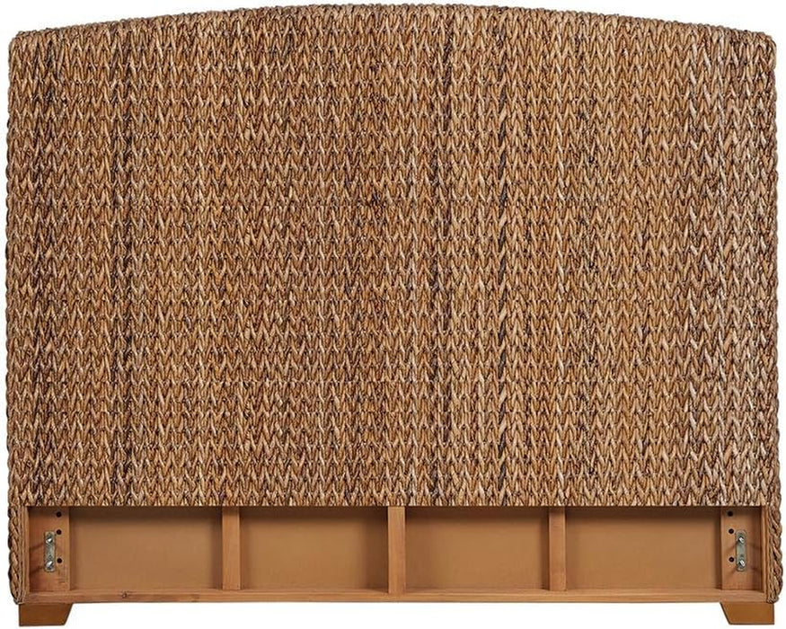 Laughton Coastal 55-Inch Hand Woven Banana Leaf Panel Headboard for Bedroom Queen Size Amber 300501QB1