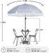7.5Ft Patio Beach Umbrella with Fringe & Tassel, UPF50+ Push Button Tilt & Crank, Ideal for Garden, Lawn, Deck, Yard & Pool