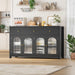 Buffet Cabinet with Storage, Kitchen Storage Cabinet for Home | 55.1" Large Sideboard Buffet, Farmhouse Kitchen Cabinet, Wood Coffee Bar Table for Kitchen, Black