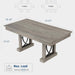 Wooden Dining Table for 6-8 People with 2 Large Drawers, 71 in Long Farmhouse Rectangular Kitchen Dining Table & Thick Table Top, Sturdy Frame, for Big Family, Dinette, Rustic Gray
