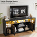TV Stand for Tvs 80 Inch with LED Lights & Power Outlet, Entertainment Center with Cabinets, Adjustable Shelves and Open Shelves, Modern Media TV Console Living Room, Black