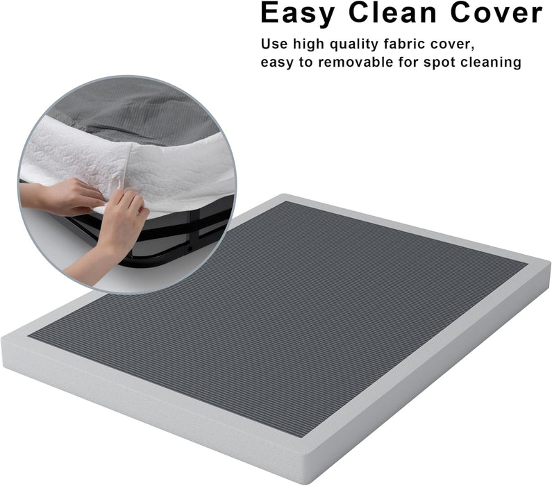 3 Inch Box Spring Queen, Low Profile Box Spring Queen Size, Metal Bed Base,Heavy Duty Mattress Foundation, Non-Slip,Easy Assembly