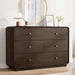 6 Drawer Dresser for Bedroom, 47.2” Wide Modern Chest of Drawers with Curved Profile Design, Wooden Dresser TV Stand with Gold Metal Handles, Large 6 Drawer Dresser for Bedroom, Living Room
