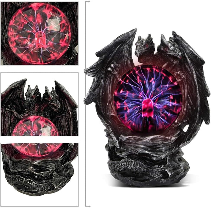 Plasma Ball Lamp Touch Sensitive,Party Magical Electrostatic Red Color Crystal Ball for Halloween (Evil Dragon)