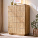 Fluted 5 Drawers Dresser for Bedroom, 45" Tall Modern Dressers & Chest of Drawers with Metal Handle, Wood Closet Clothes Storage Organizer,Storage Dressers Organizer for Hally/Living Room, Natural
