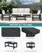 HDPE Outdoor Patio Furniture Set, 7-Piece Outdoor Sectional Patio Conversation Set, All Weather Outdoor Couch Set Patio Sofa Set for Deck, Lawn, Black Frame with Khaki Cushion